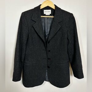 URBAN WOOL Merino Collection Charcol Blazer Jacket Lined Size 10